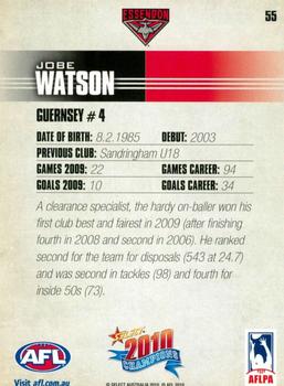 2010 Select AFL Champions #55 Jobe Watson Back